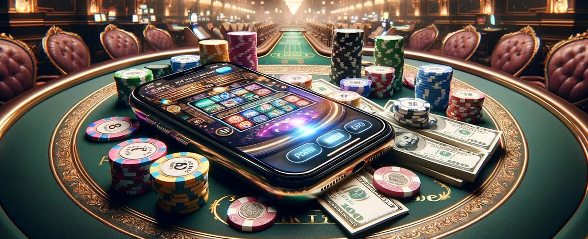 TG777 Desktop Games Main Image - Luxurious casino table with chips and cards